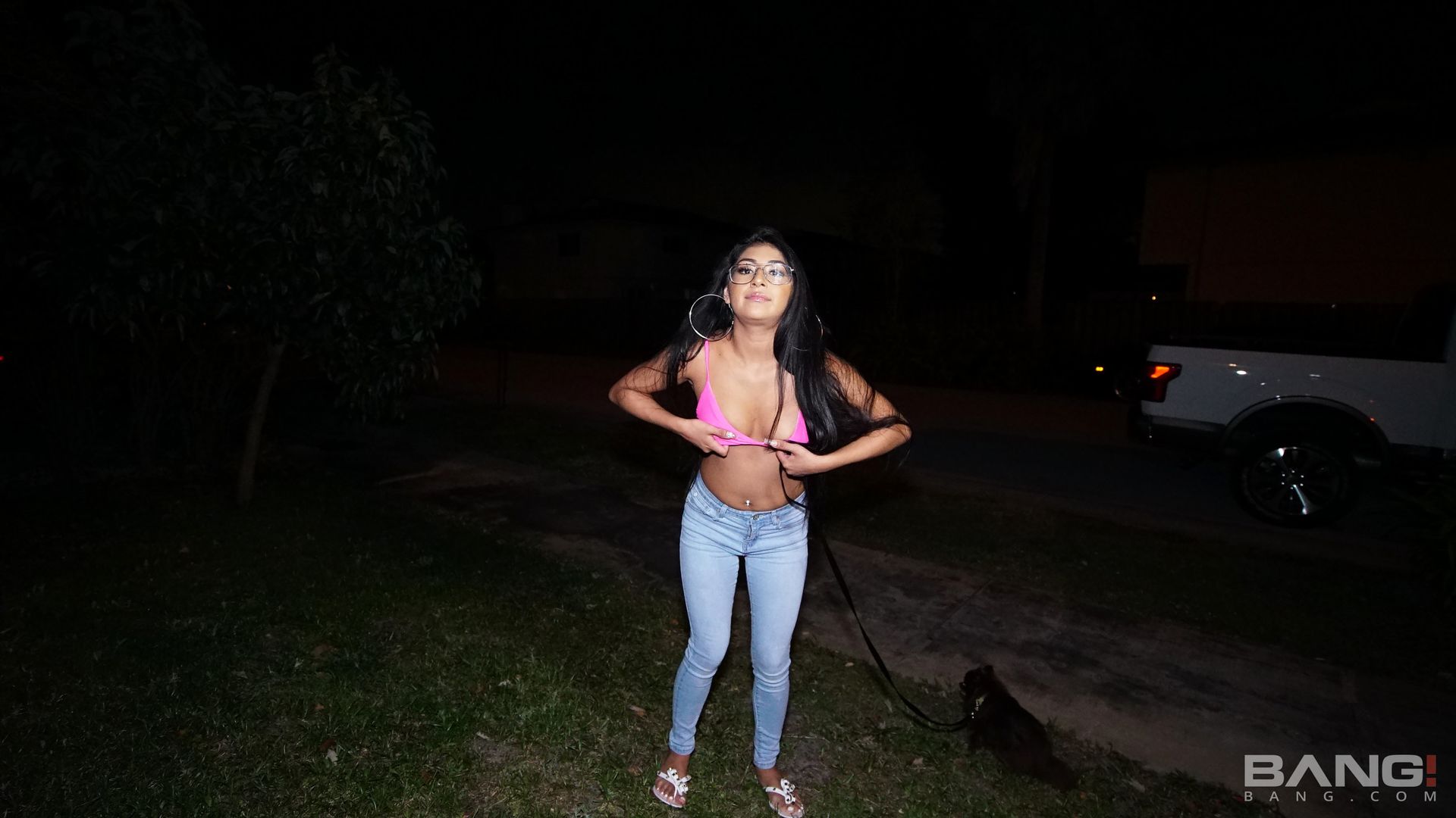 Binky Beal Gets Her Pussy Destroyed In Her Own Driveway