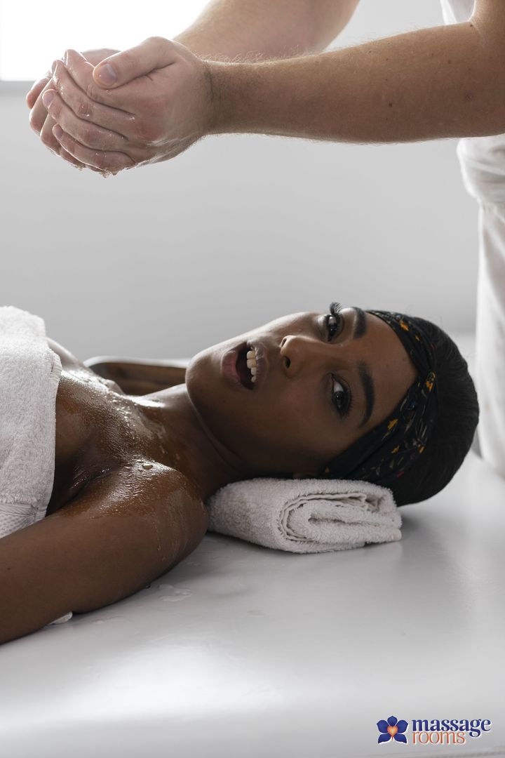 Oil drenched sex with Ebony UK babe