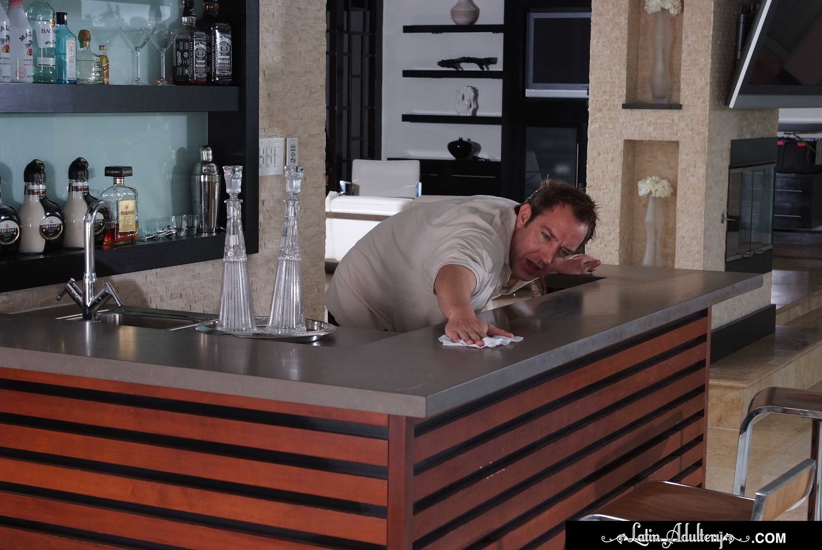 Uma Stone fucks with her latina big tits