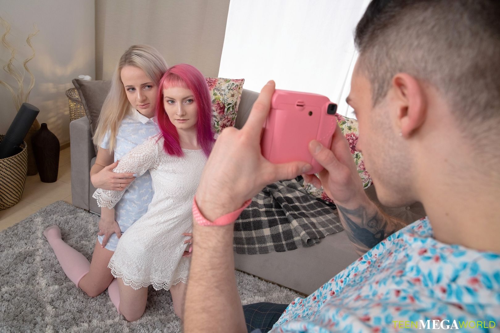 Orgy photo session on couch
