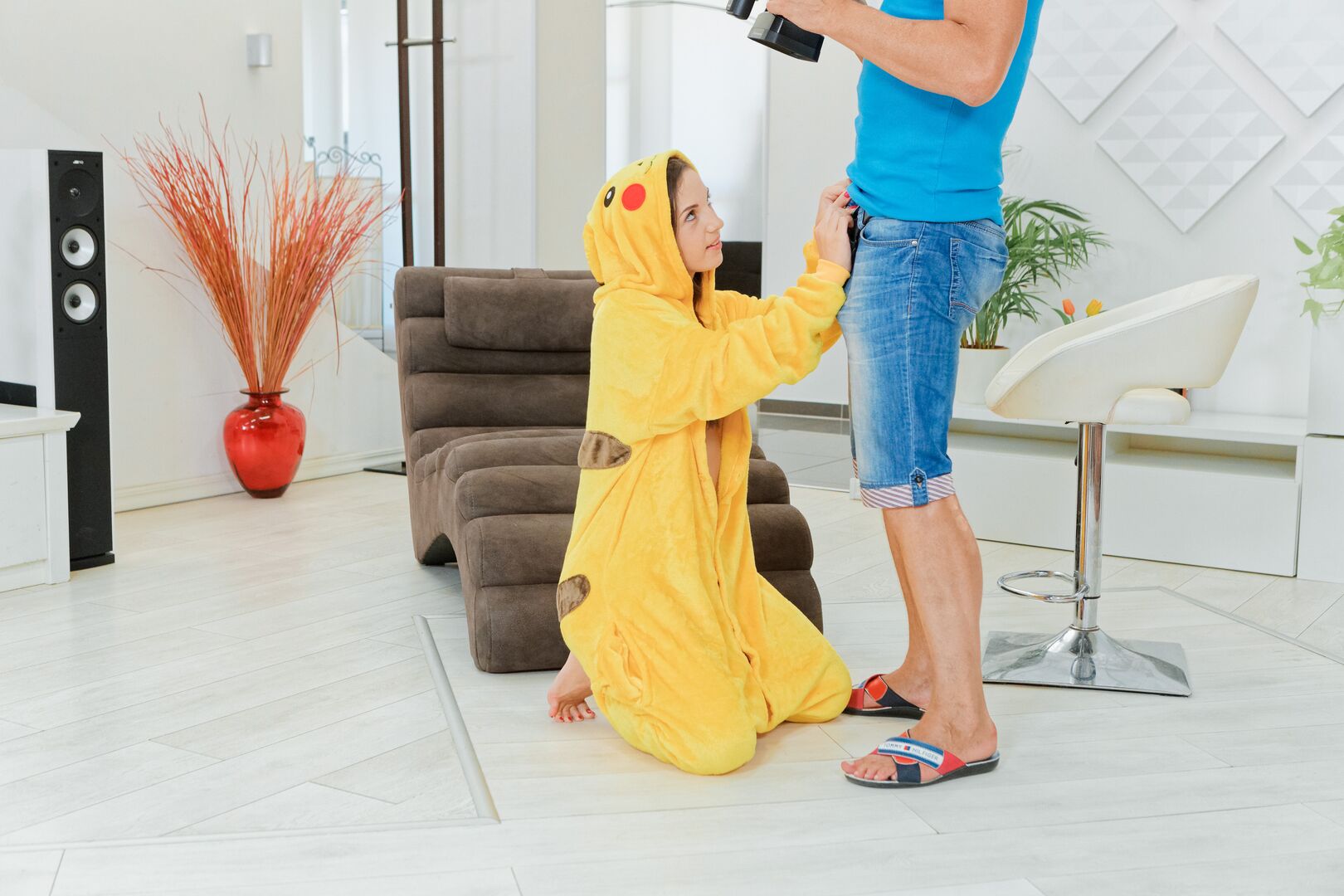 Pikachu costume makes dude forget about everything