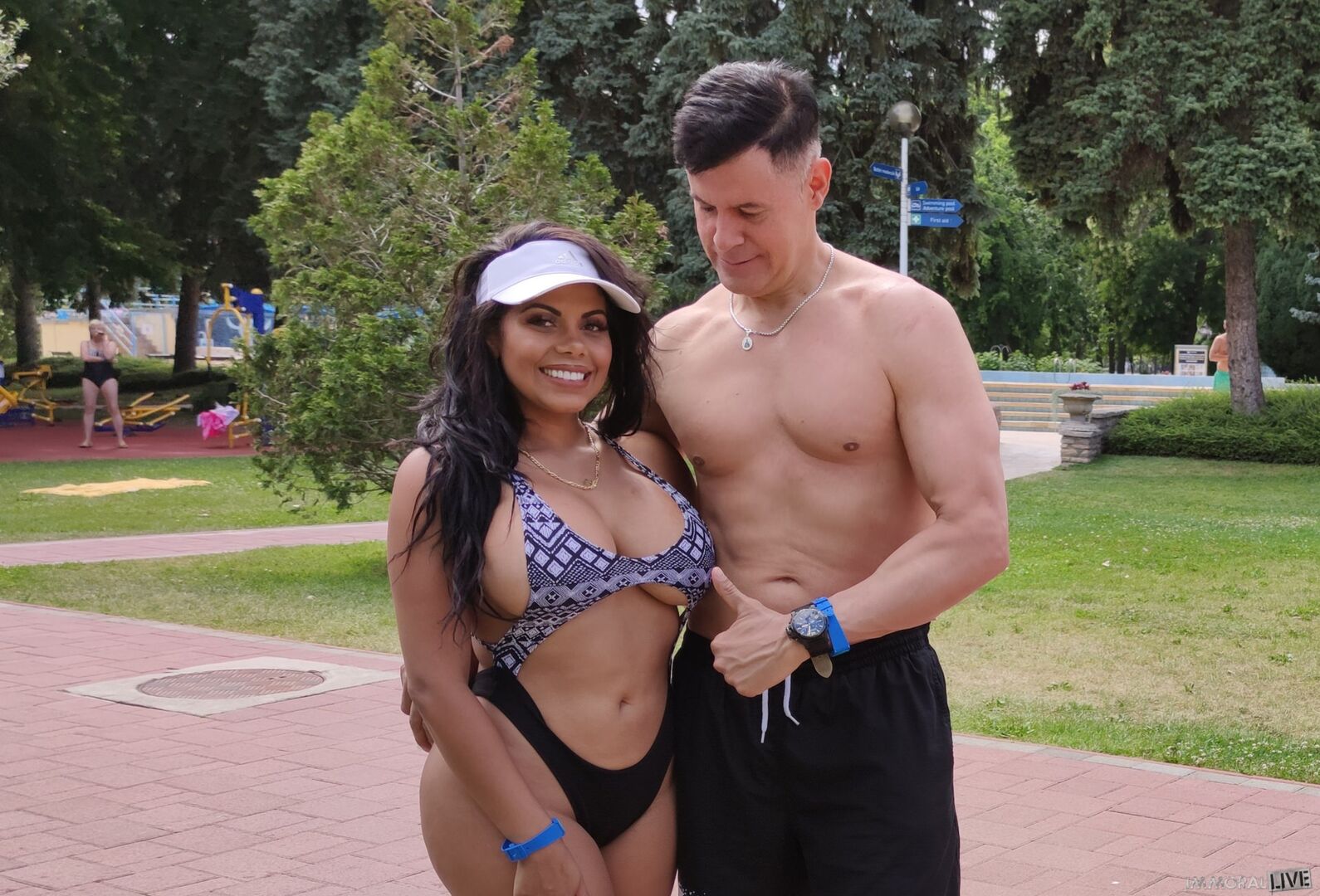 Father and Son Pick Up Mega Busty Latina at Empty Post Coronavirus Spa