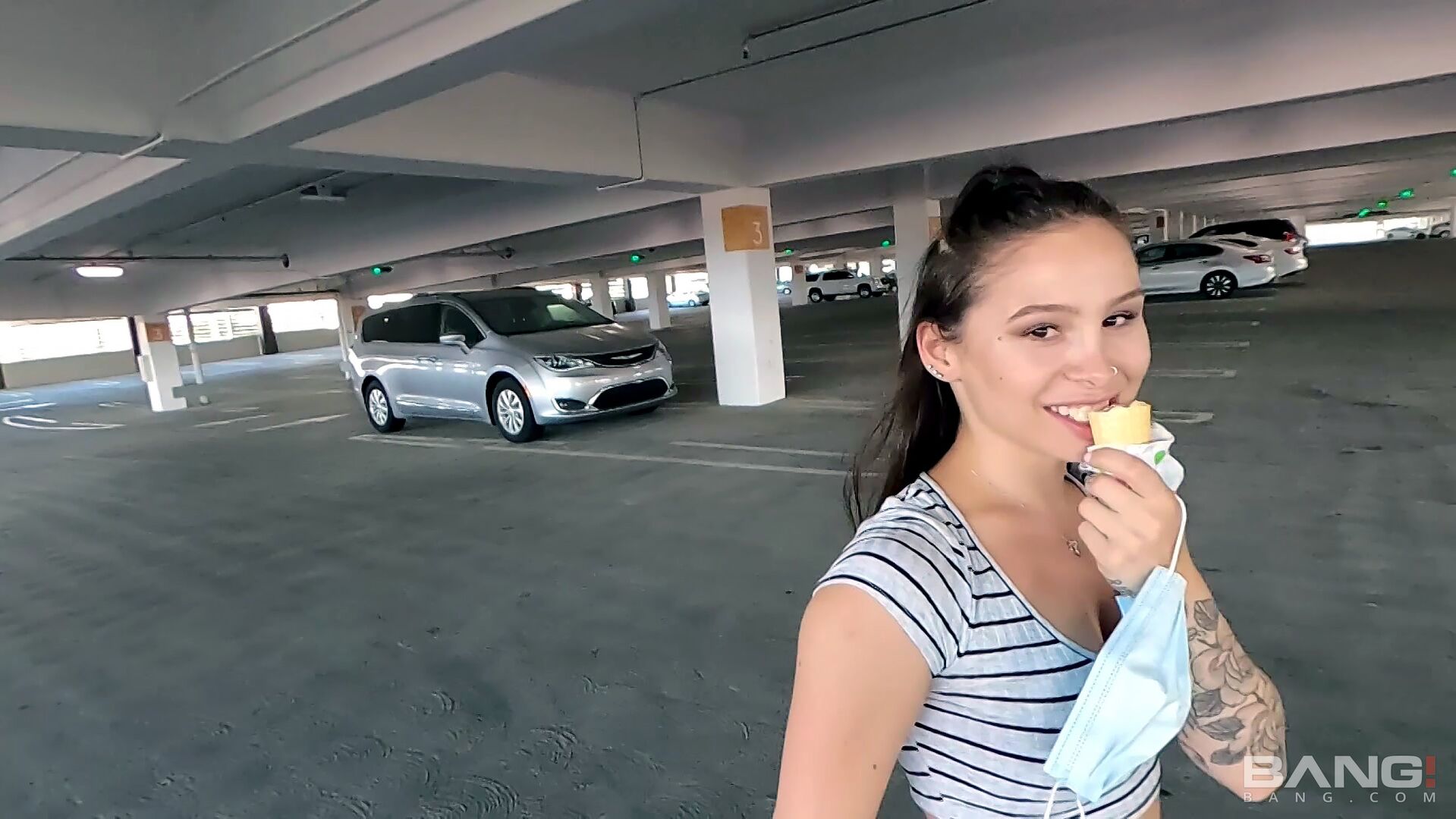 Mia Moore Sucks Dick And Flashes In Public
