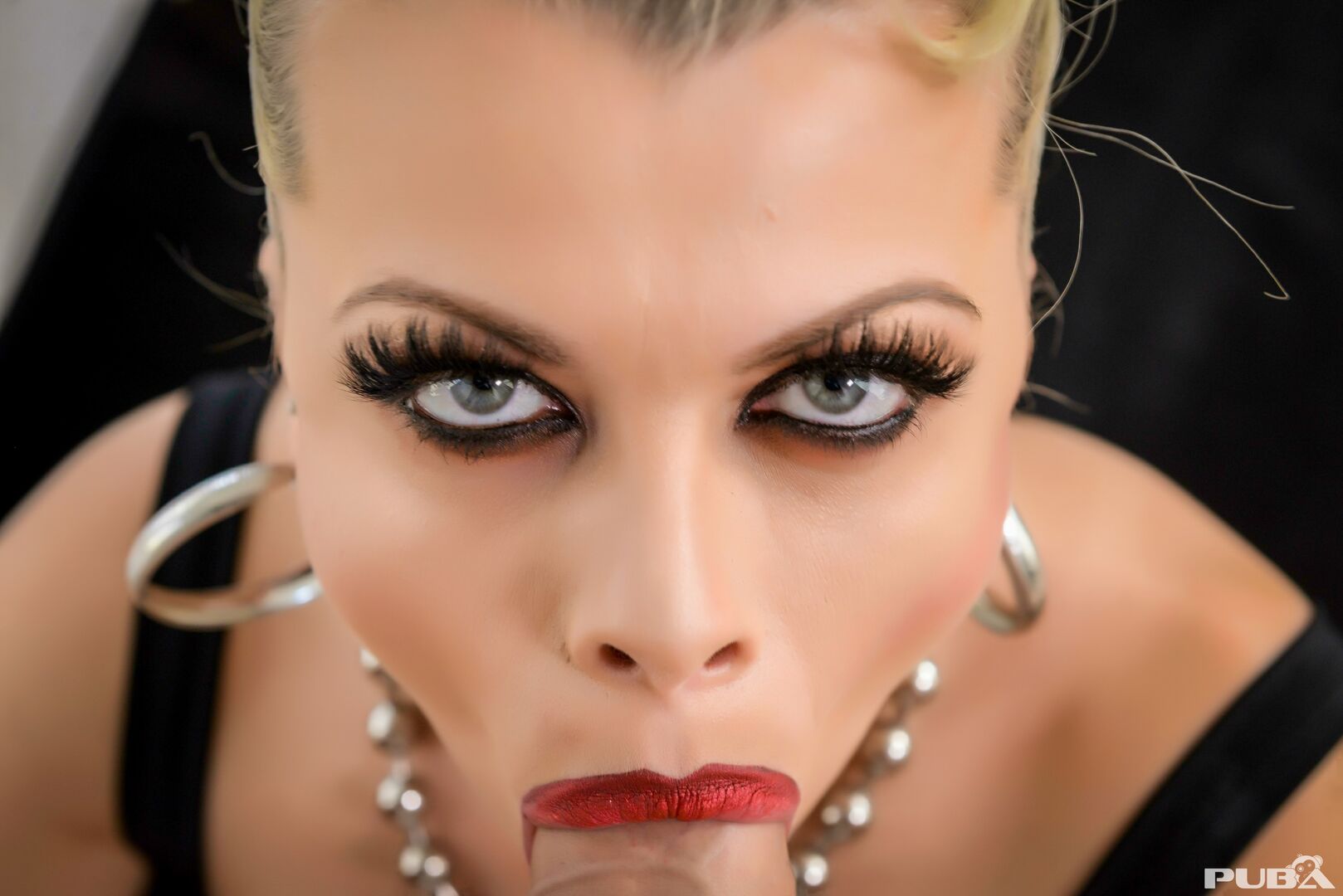 Nadia White makes sure she stares into your soul while getting p