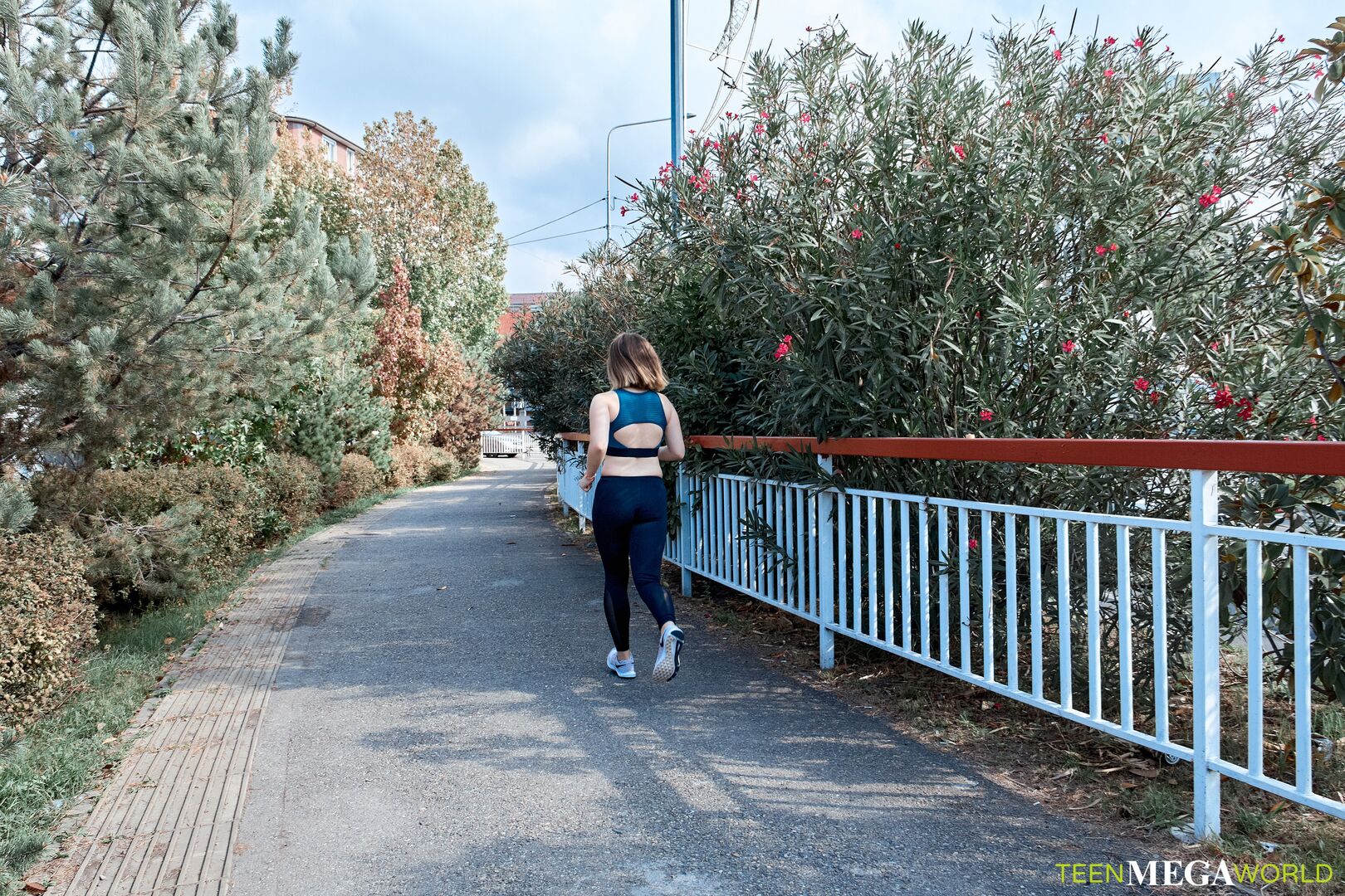 Everyday jogging ends with an orgasm