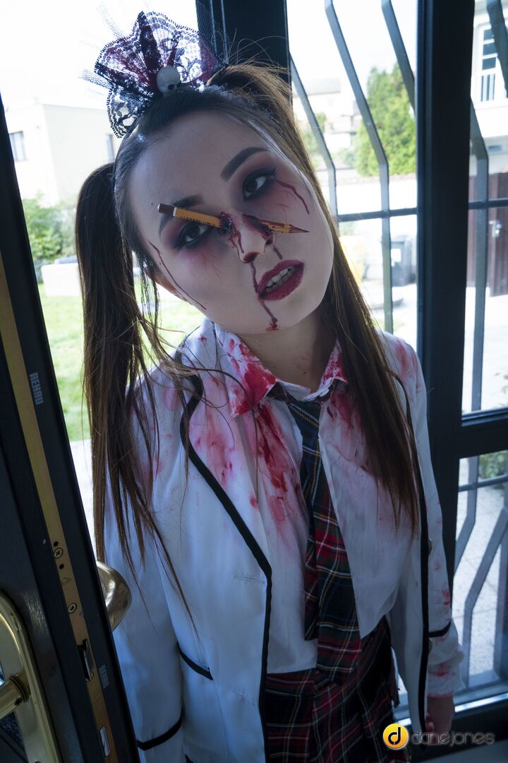 Zombie teen Halloween double team