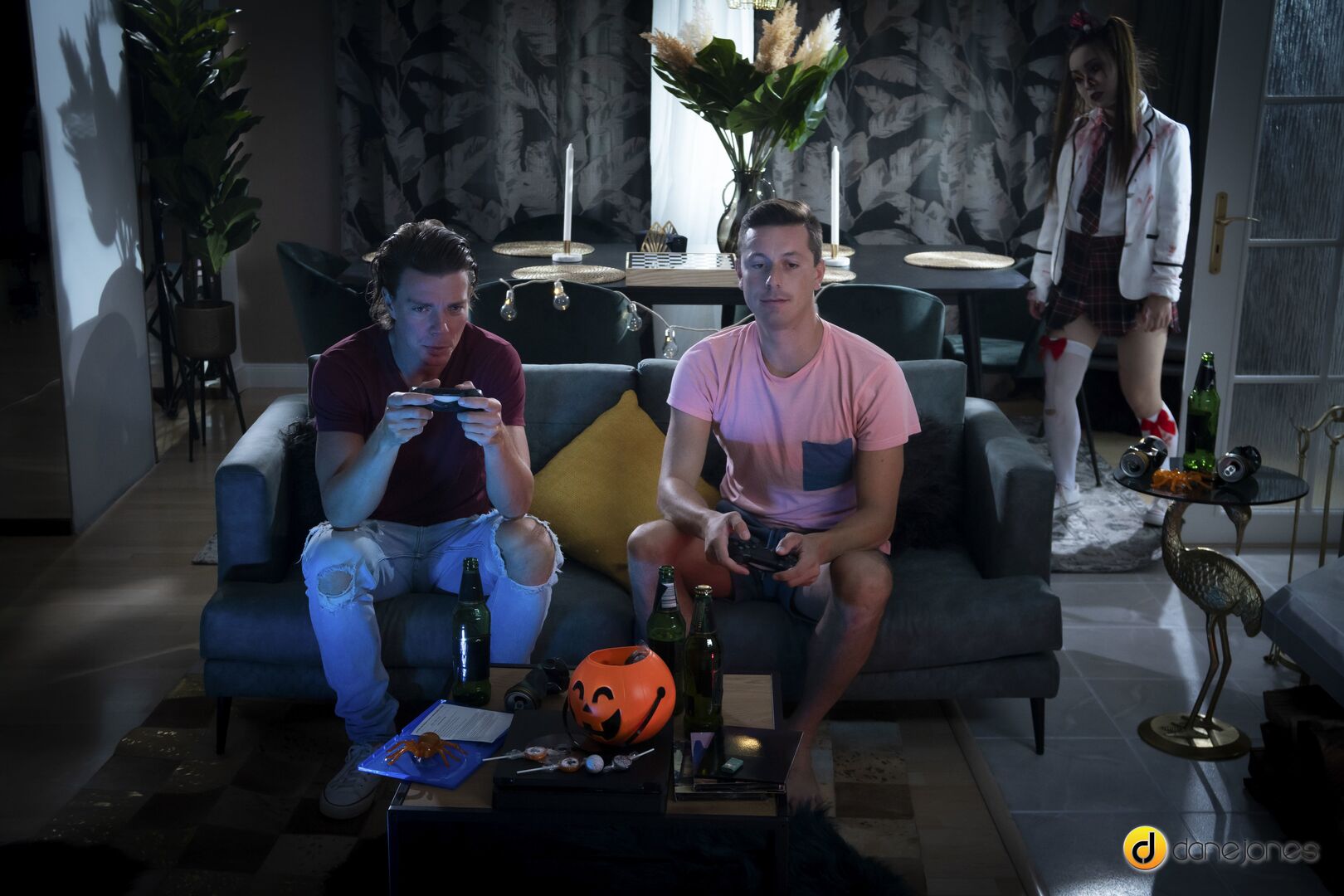 Zombie teen Halloween double team