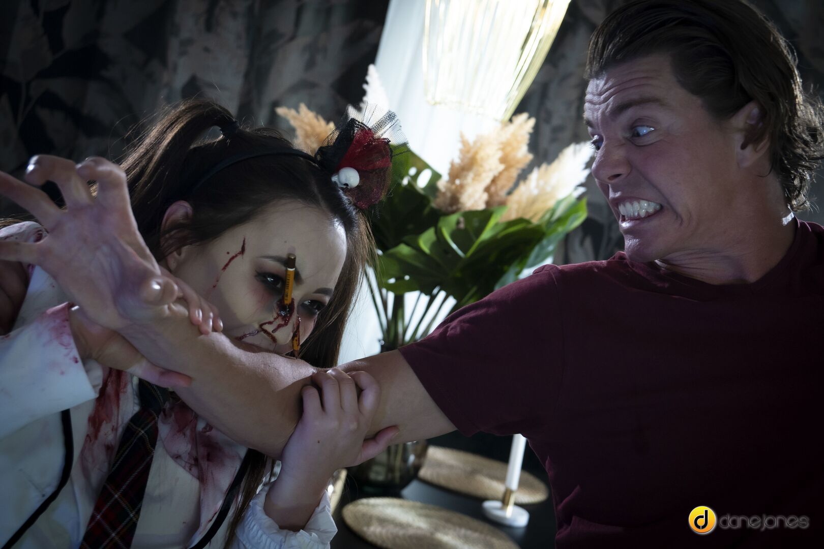 Zombie teen Halloween double team