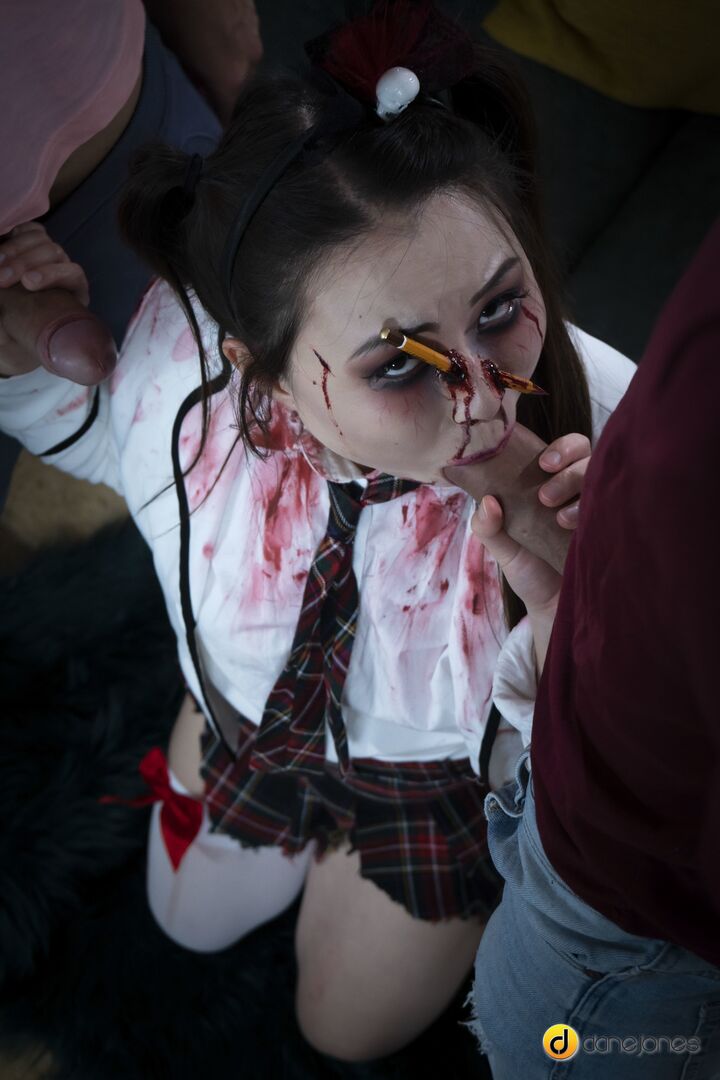 Zombie teen Halloween double team
