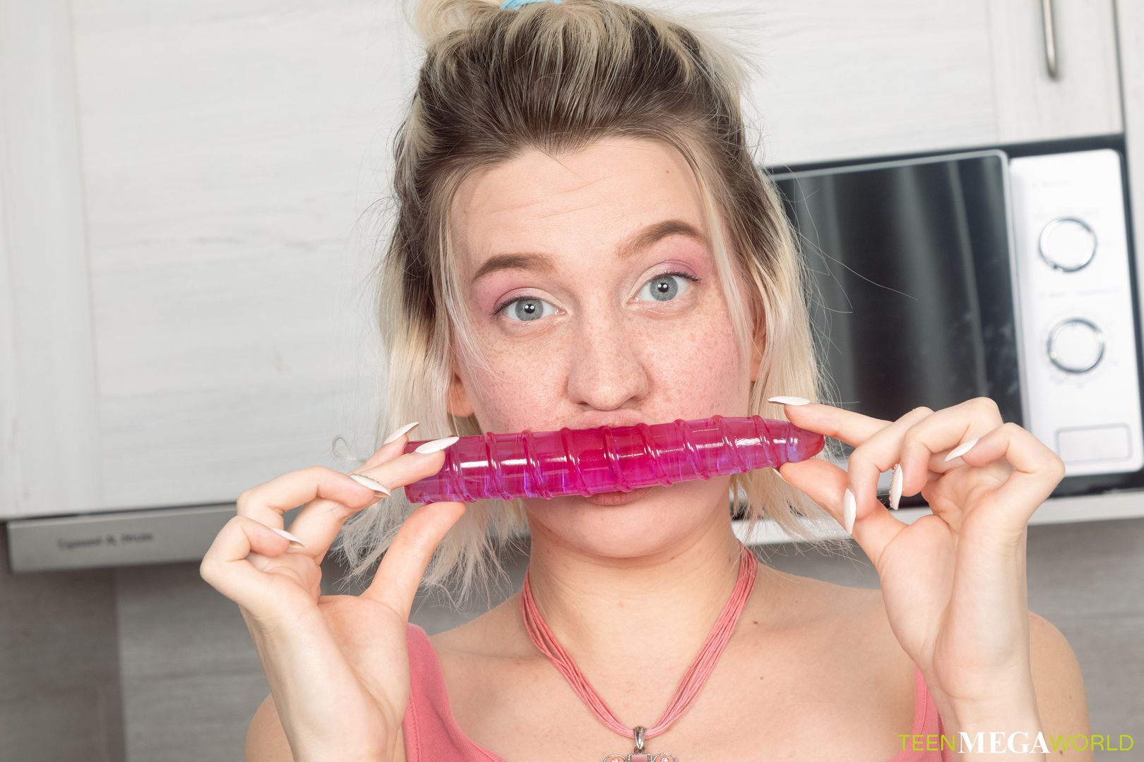 Cutie hides sex toy in her pussy