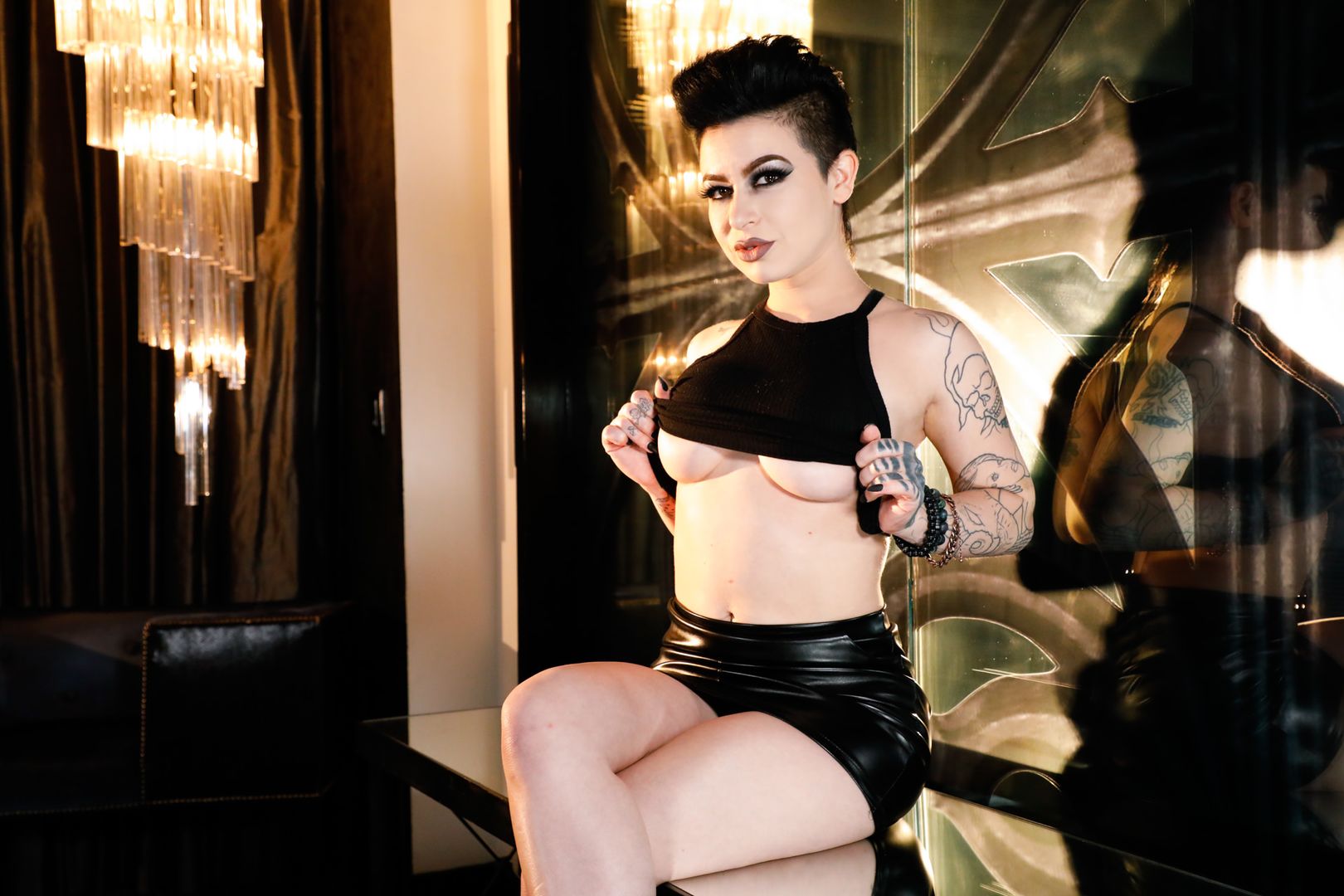 Alluring Kris Riot Masturbates with a Sapphire Blue Dildo
