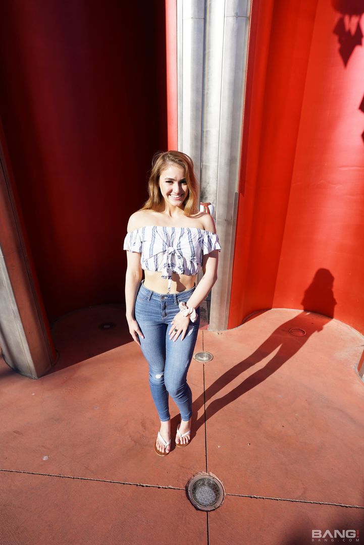 Kenzie Madison Gets On Her Hands And Knees To Suck Cock In Public