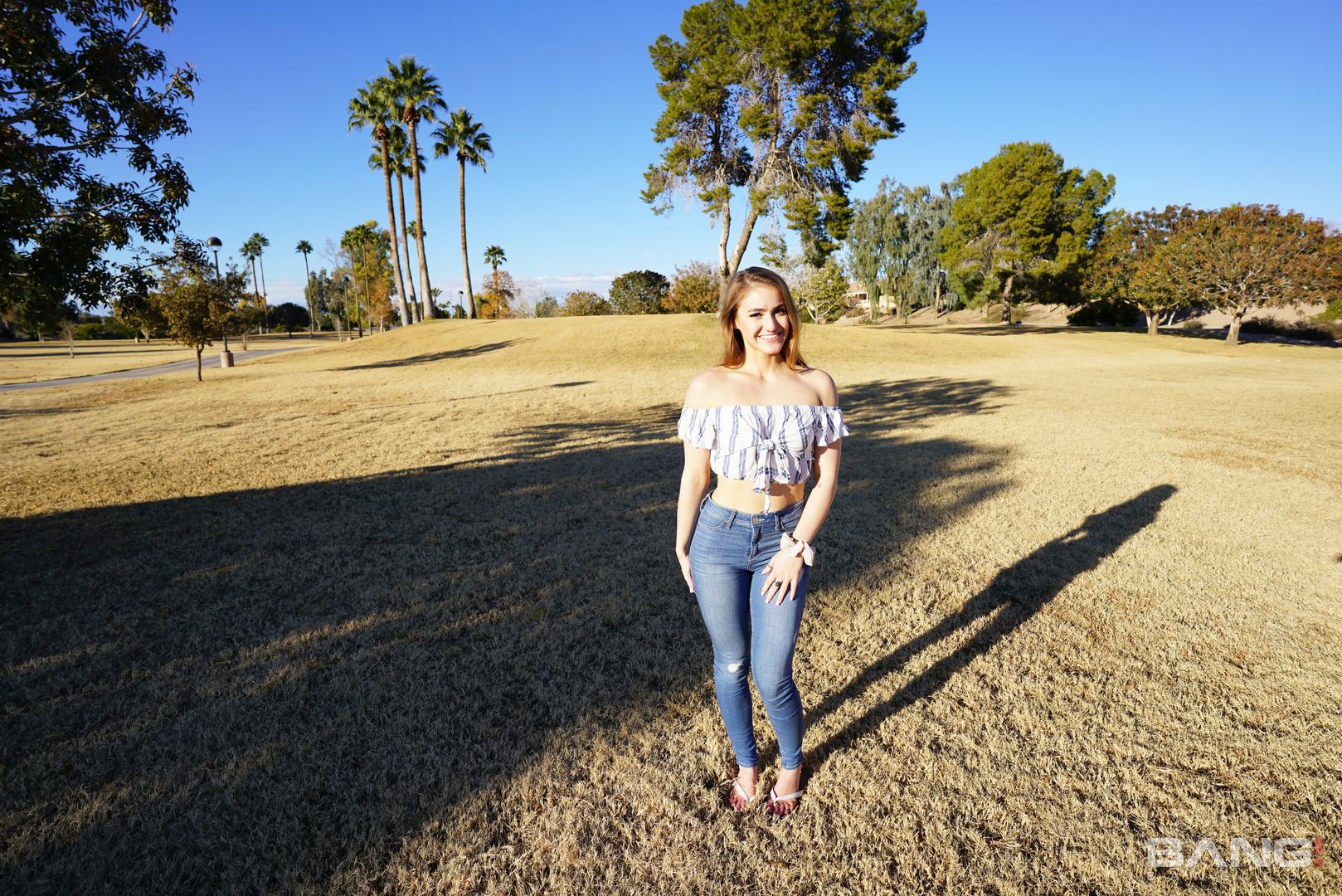 Kenzie Madison Gets On Her Hands And Knees To Suck Cock In Public