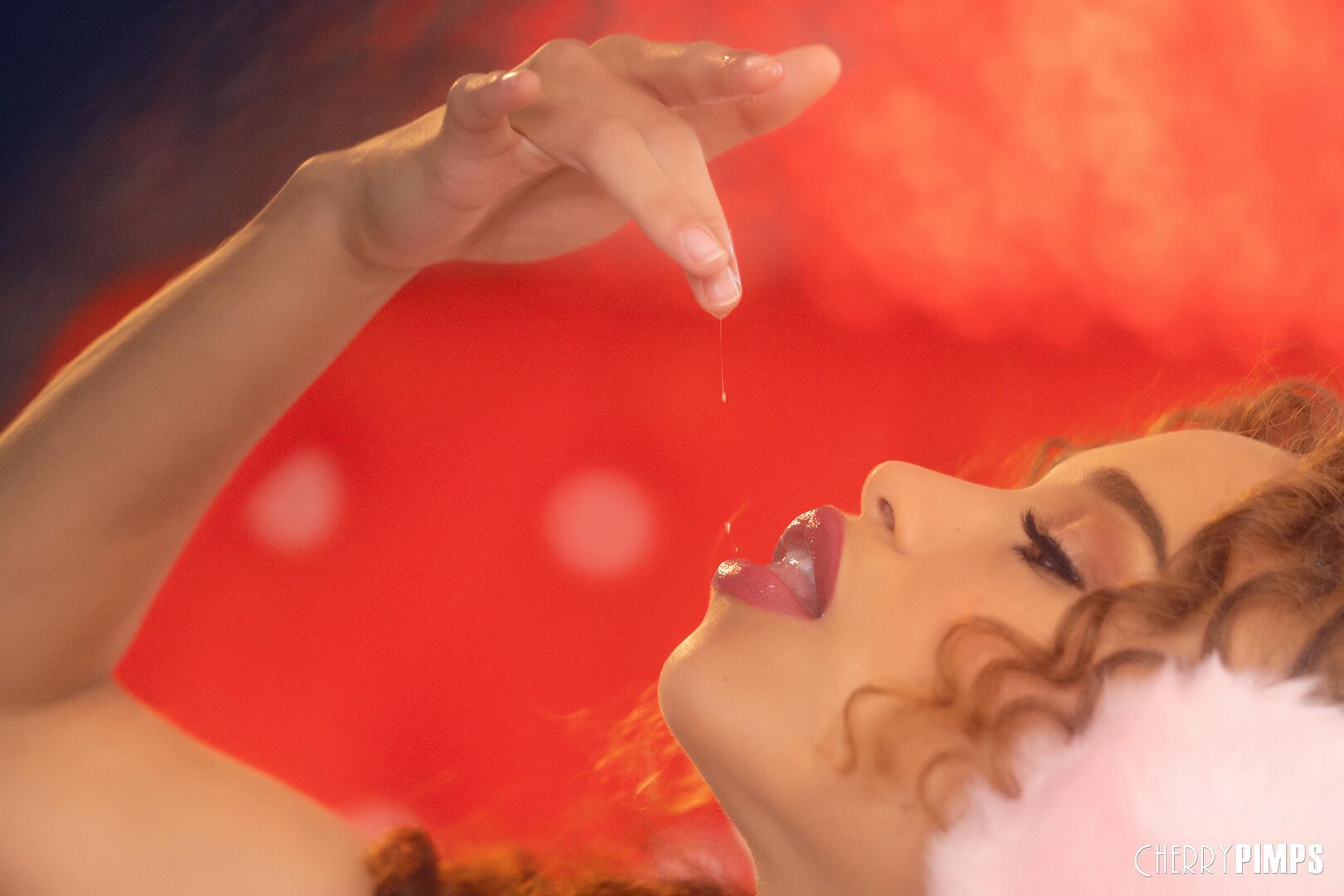 Cecilia Gets Herself All Sloppy With Her Spit