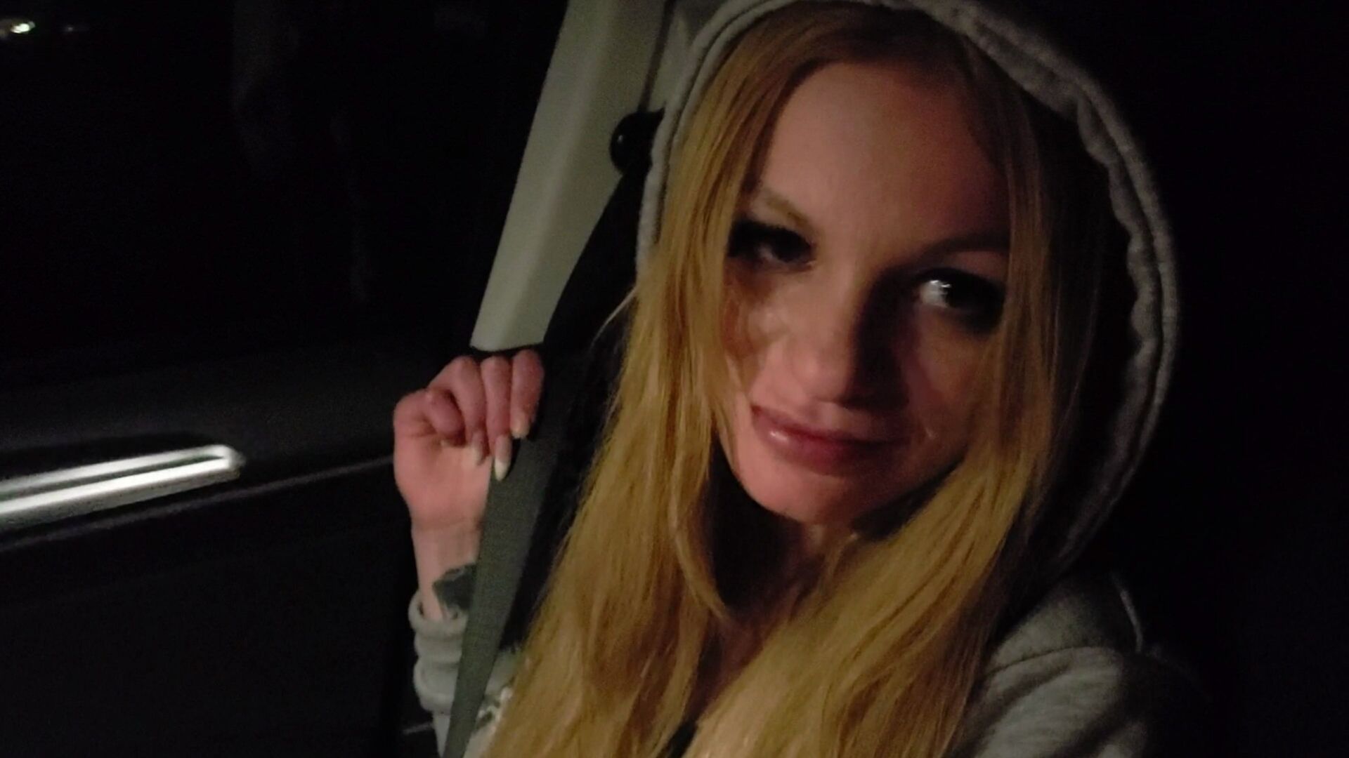 Jay Jay Giving a Hot Blowjob in a Car