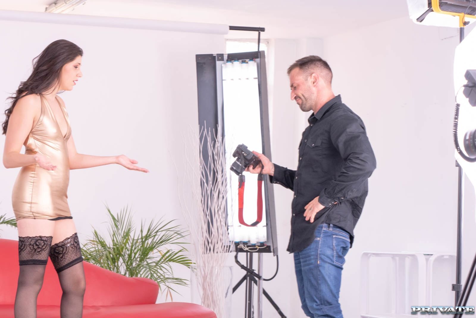 Brunette Model Seduces Photographer