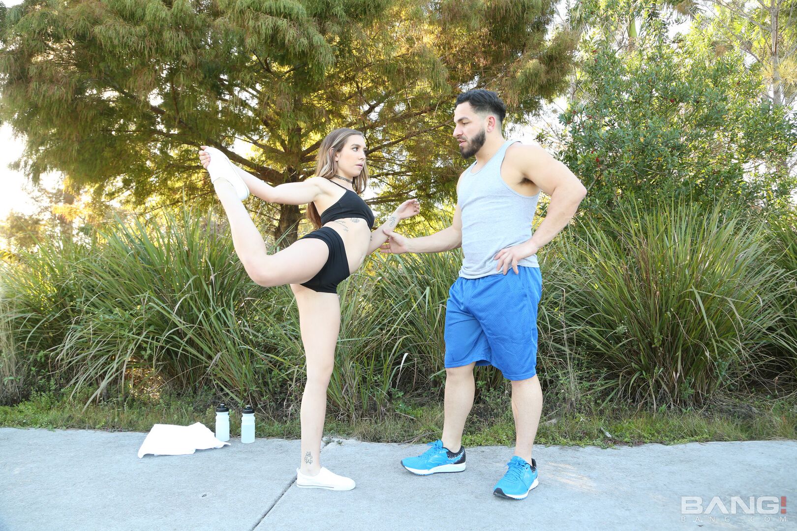 Bailey Base Gets Help Stretching Out Into The Splits