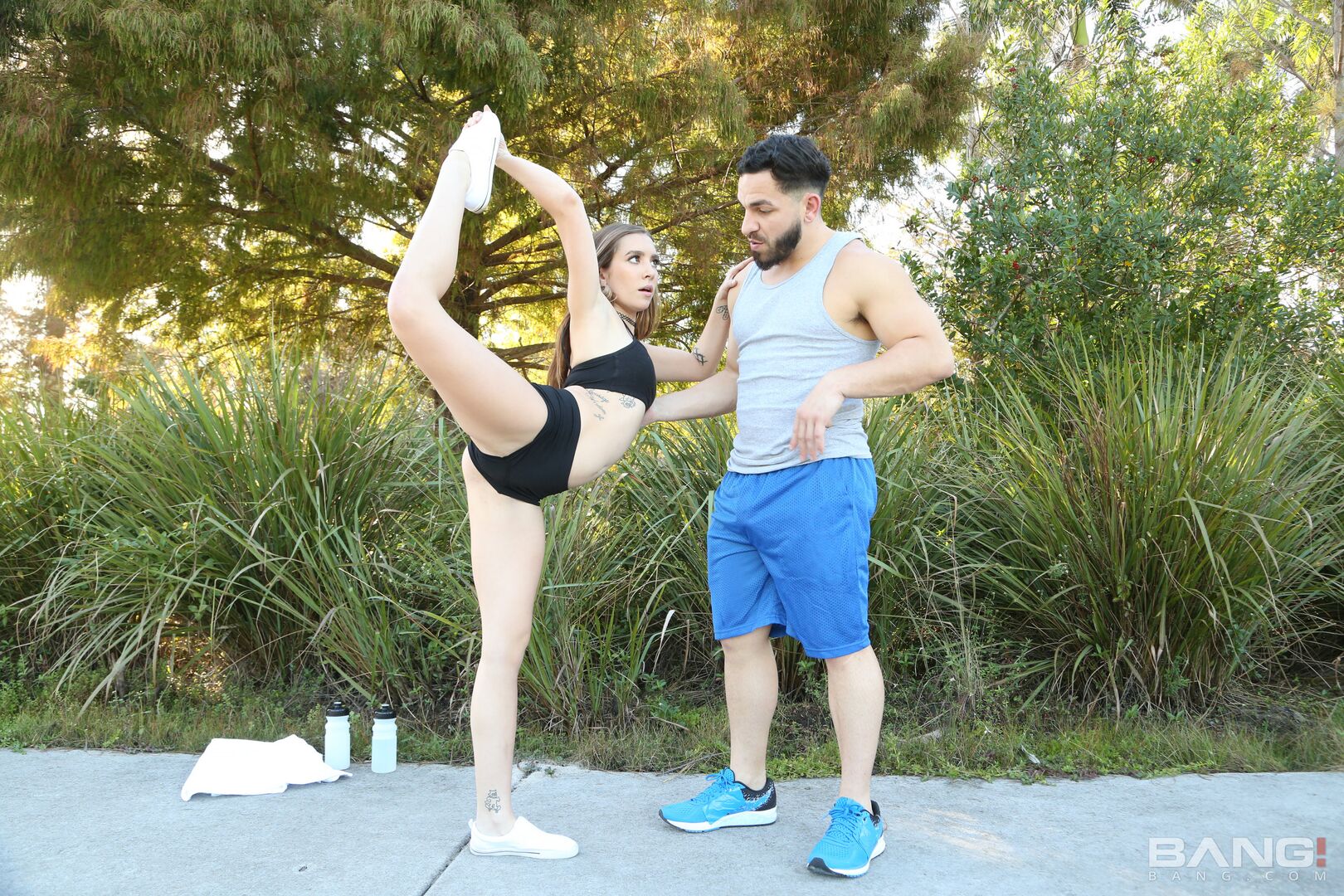 Bailey Base Gets Help Stretching Out Into The Splits