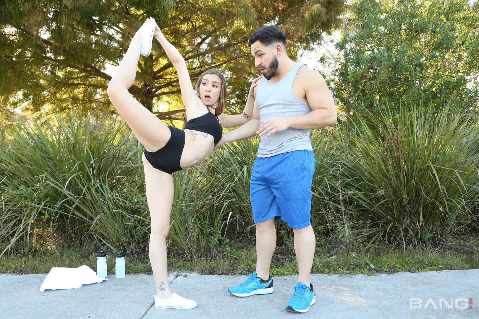 Bailey Base Gets Help Stretching Out Into The Splits