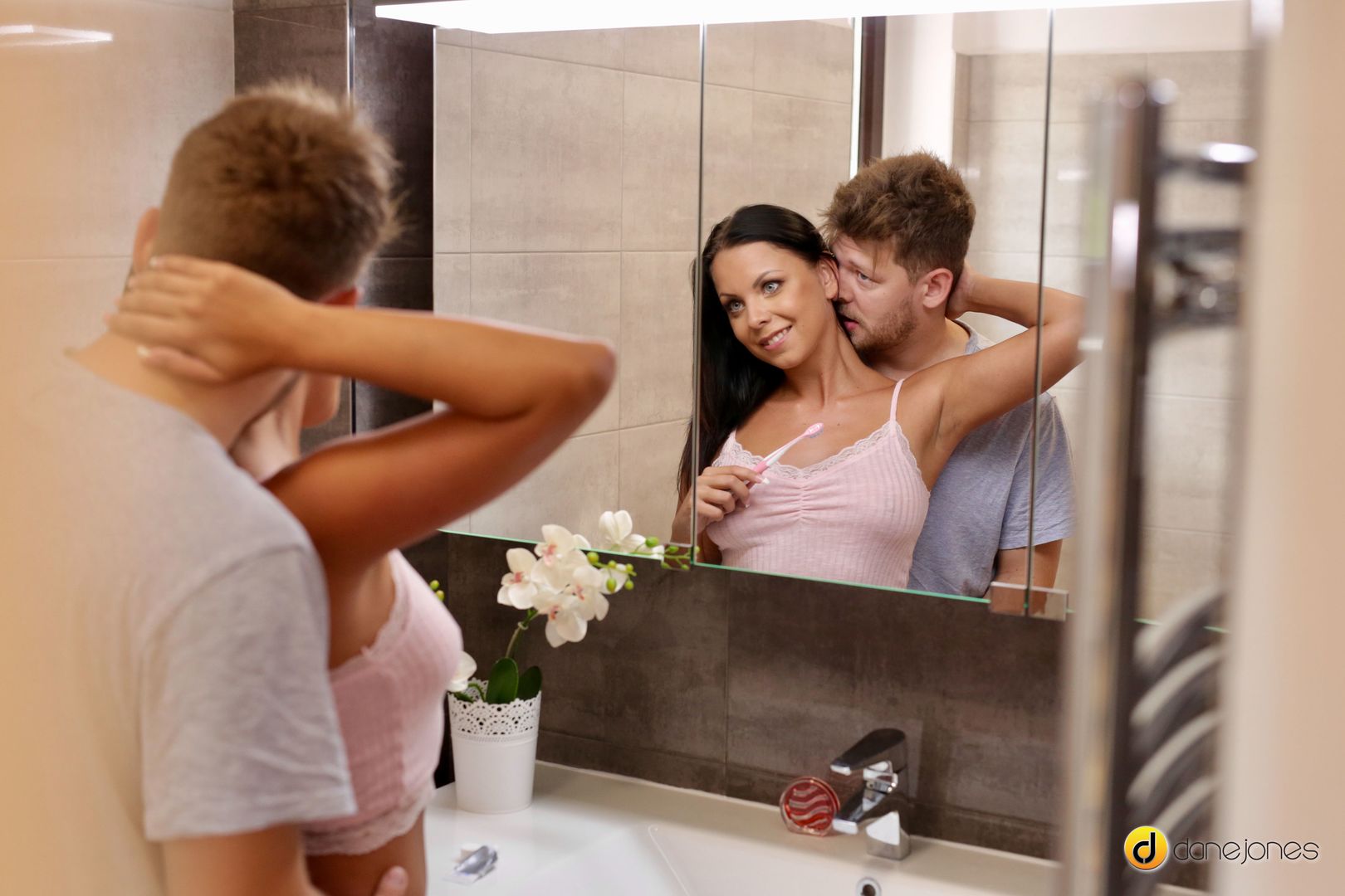 Romantic sex for couple at dawn
