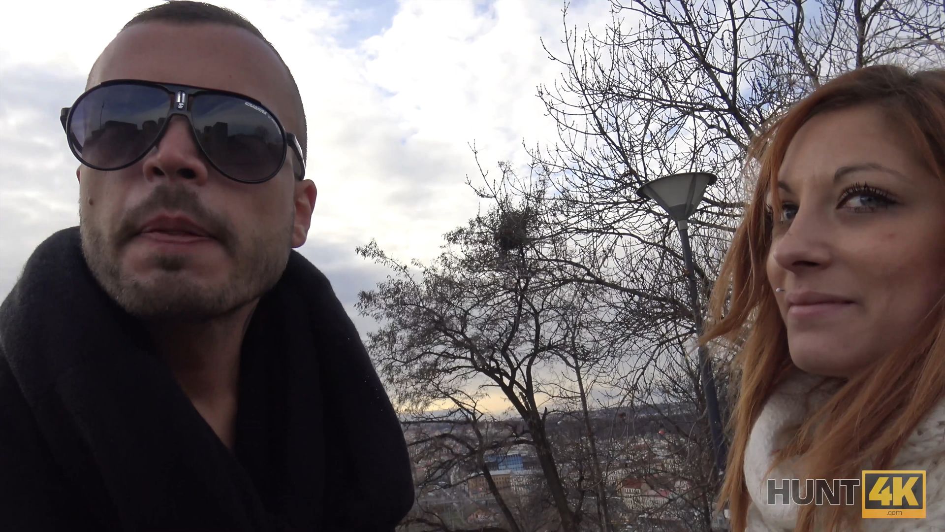 Red-haired girl likes sex for money in front of her boyfriend