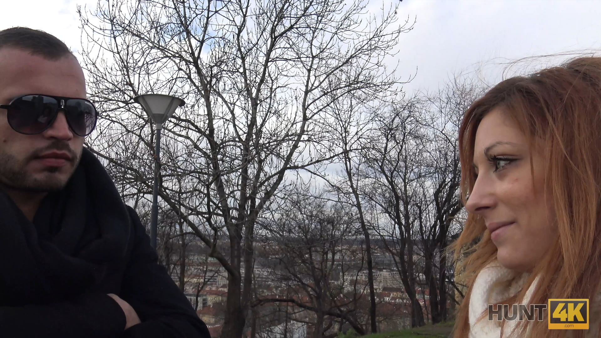 Red-haired girl likes sex for money in front of her boyfriend