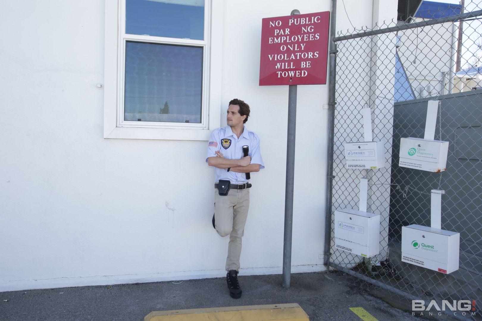 April O'neil Fucks The Security Guard To Get Out Of Her Parking Ticket!