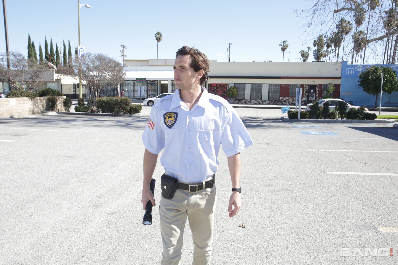 April O'neil Fucks The Security Guard To Get Out Of Her Parking Ticket!