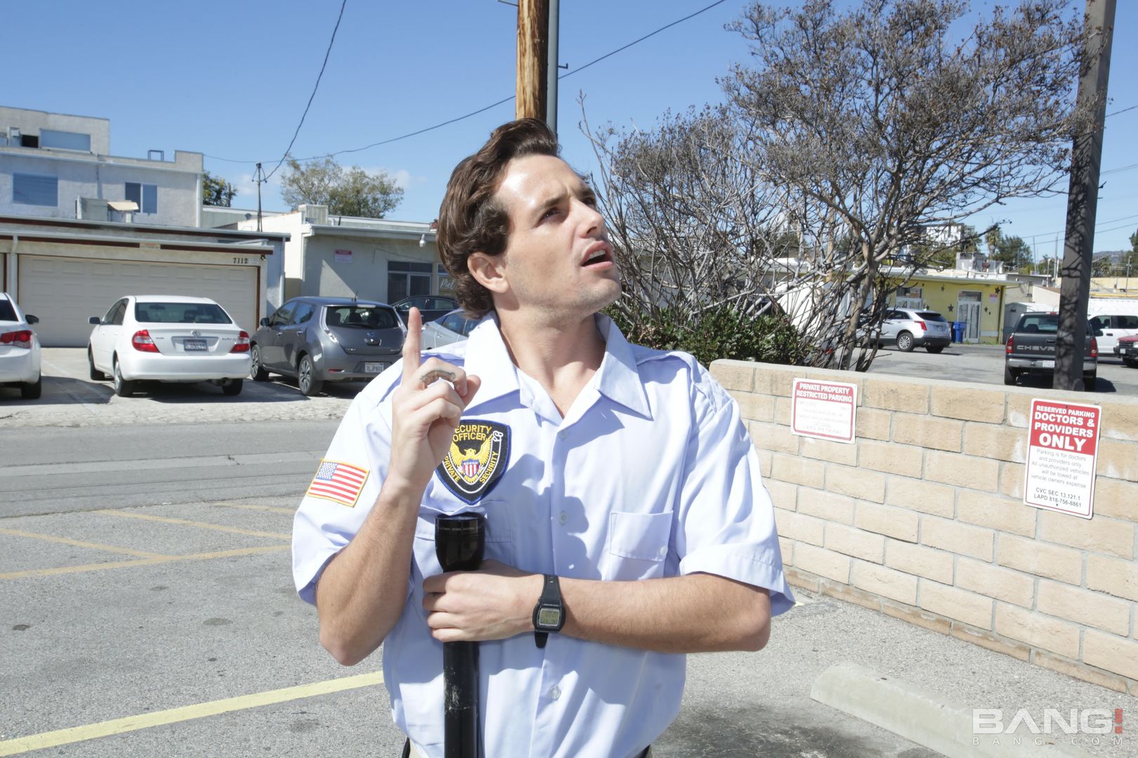 April O'neil Fucks The Security Guard To Get Out Of Her Parking Ticket!