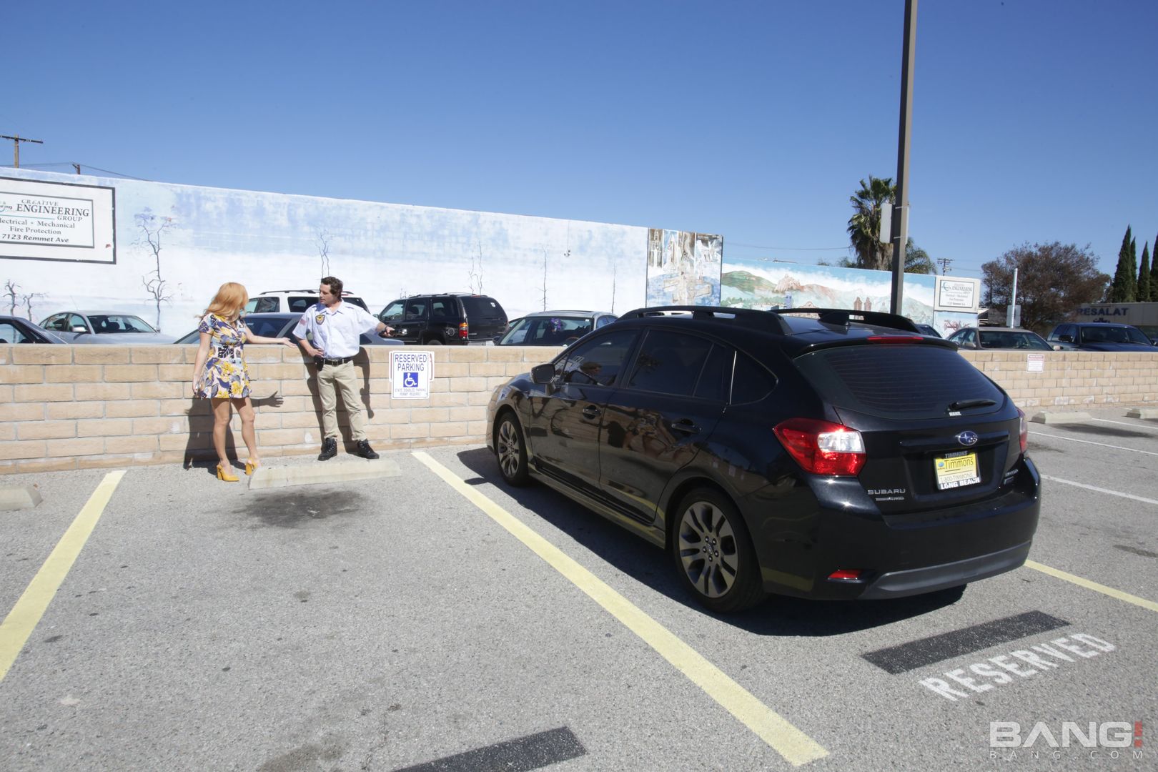 April O'neil Fucks The Security Guard To Get Out Of Her Parking Ticket!