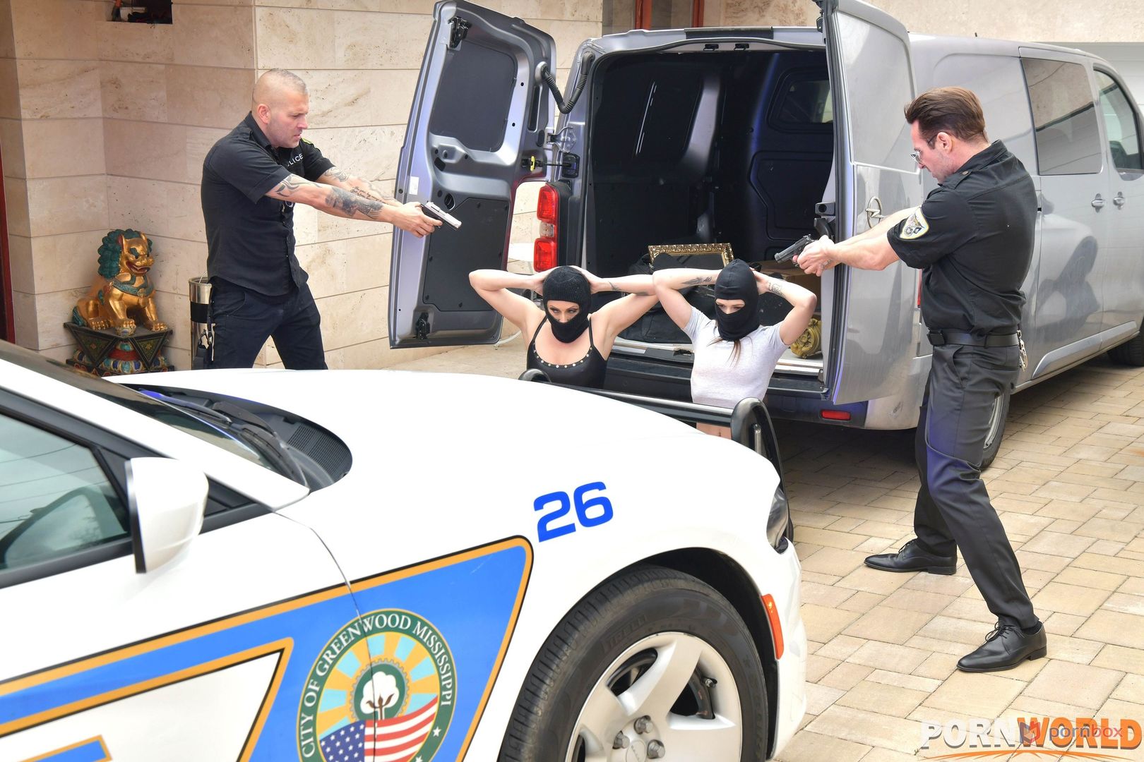 4 Cops, 3 Naughty Girls Equals Orgy at the Cop Shop GP1863