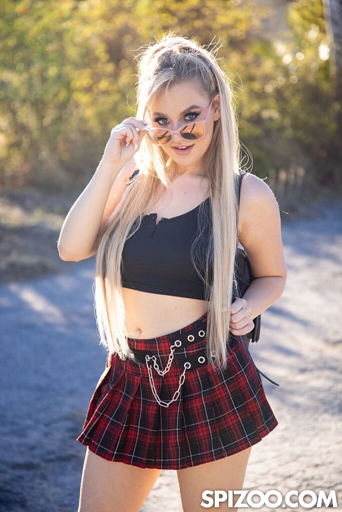 Hitchhiking Cutie Blake Blossom Gets Her Tits Covered With Huge Load