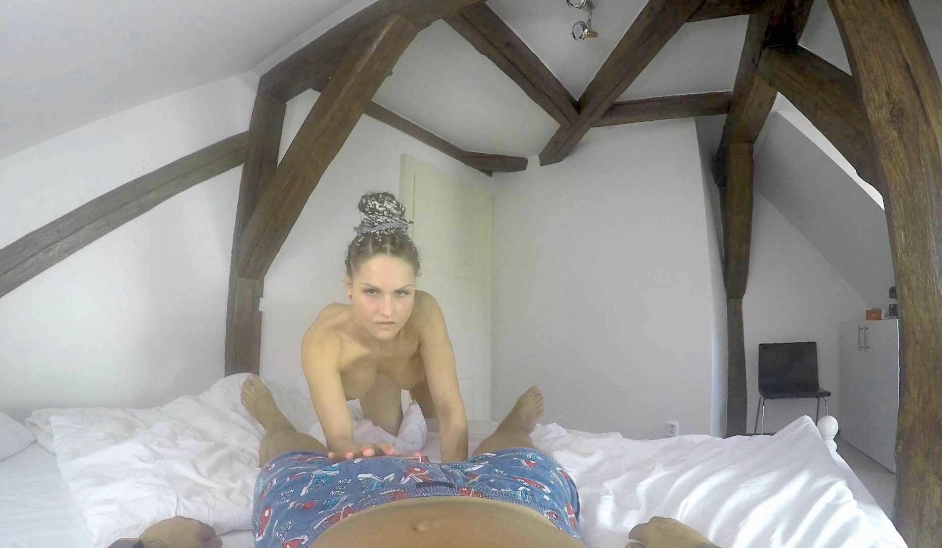 Hot babe in braids has some POV fun