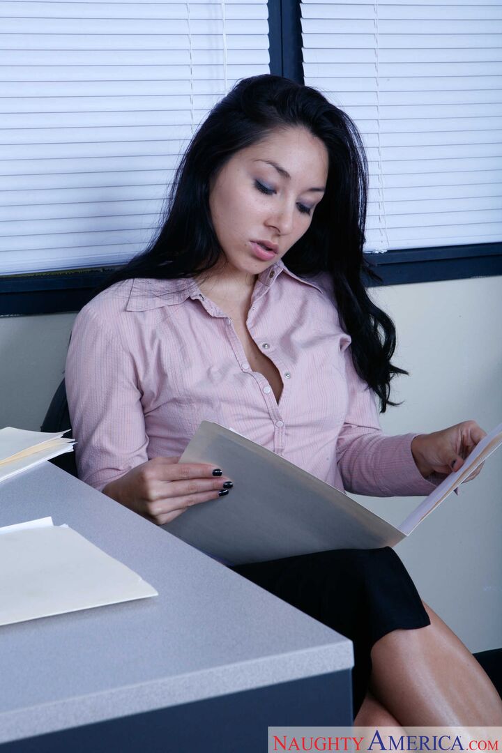 Roxy Jezel fucking in the office with her black hair