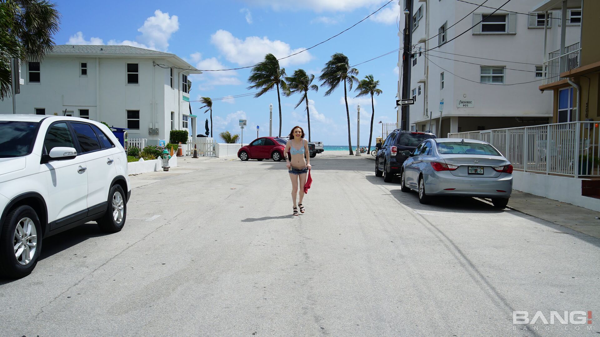 Collins Flashes Her Perky Tits On The Boardwalk