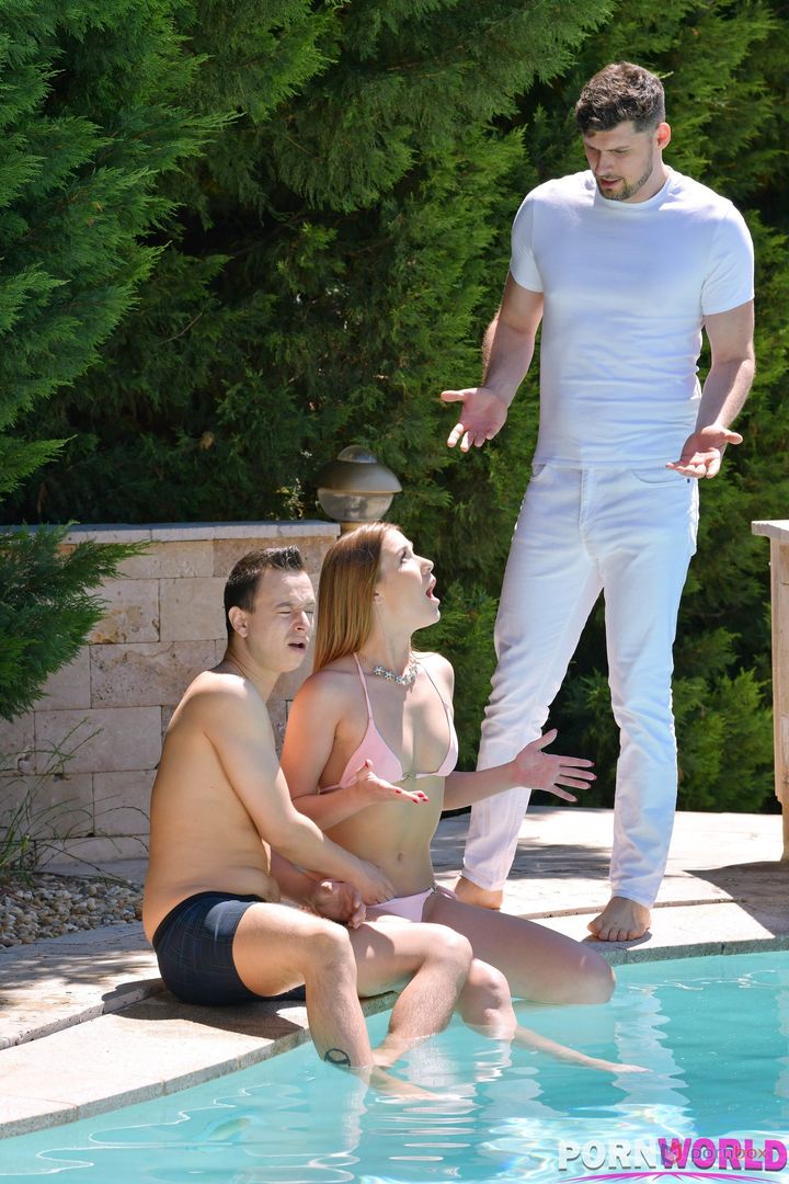 Erotic Summertime Massage with Alexis Crystal Turns into Poolside DP GP1945