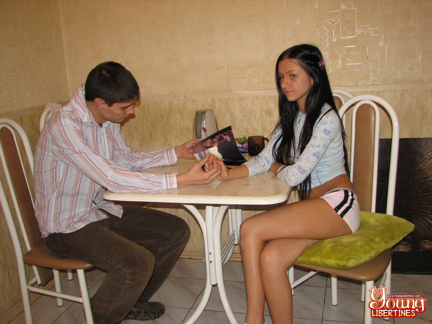 TEENY FUCKED ON A WHITE TABLE