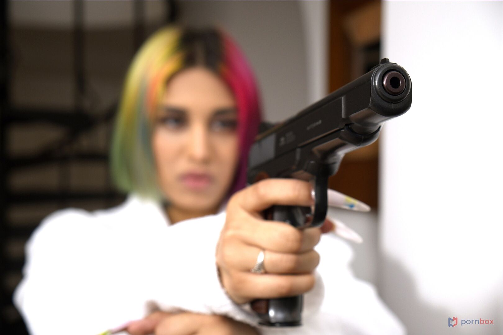 Slutty Cop Roxy Lips DP’d by Partners After Busting Burglar GP2014
