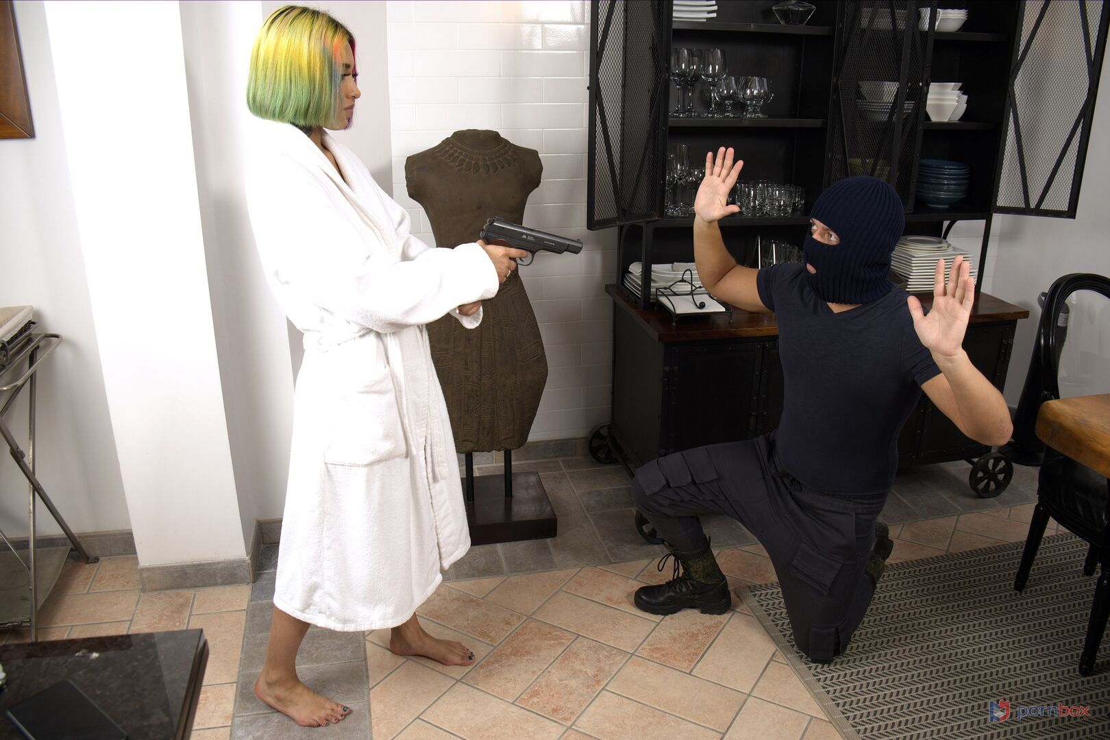 Slutty Cop Roxy Lips DP’d by Partners After Busting Burglar GP2014