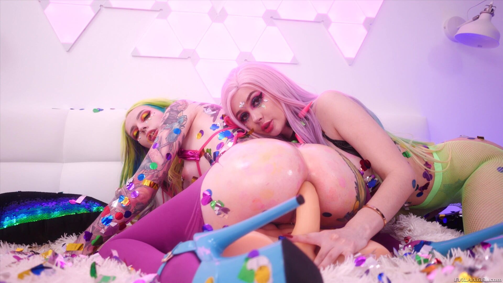 Sex Lesbian Party With Purple Bitch