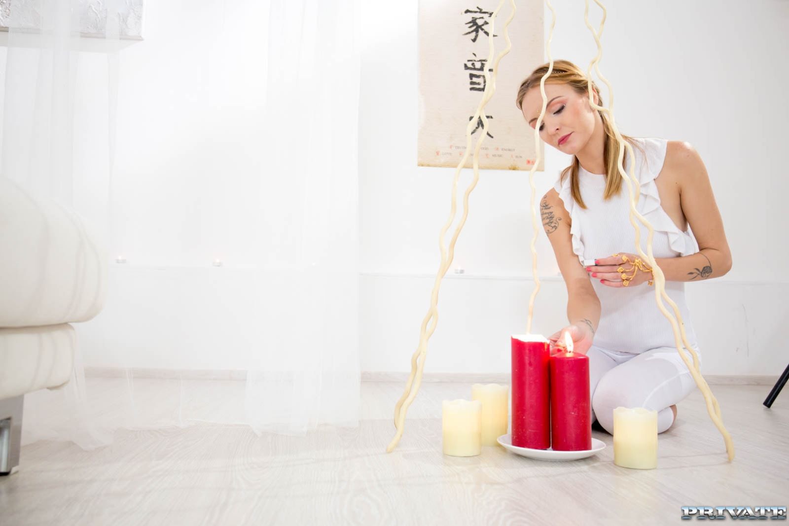 Belle Claire, relaxes with yoga and sex