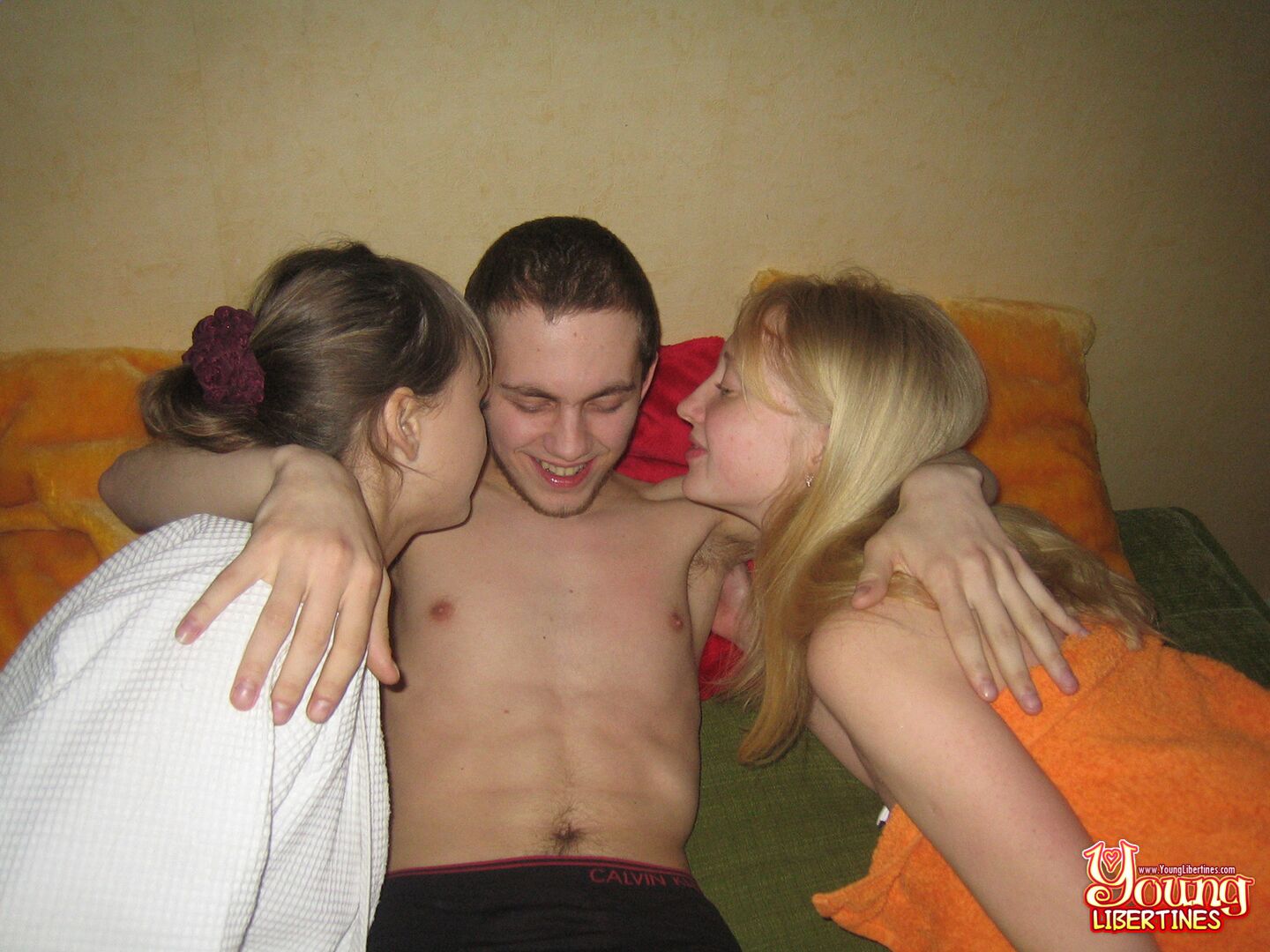 TWO YOUNG PUSSIES FOR HIS COCK