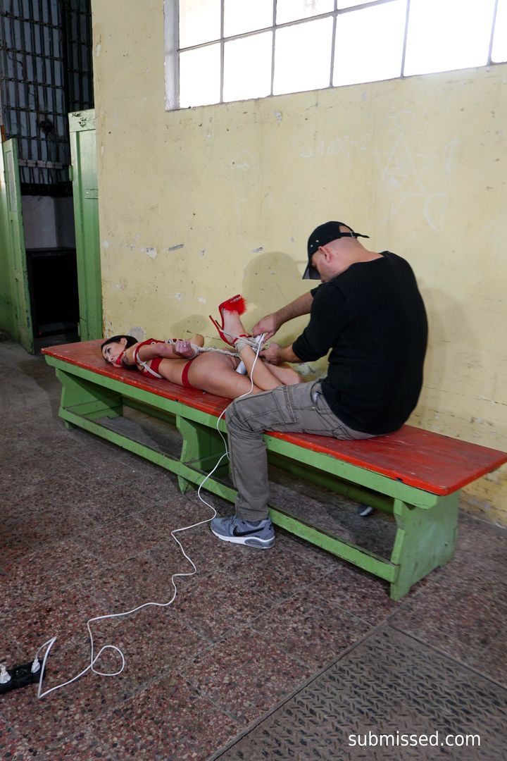 Barbara loves her hogtied punishment