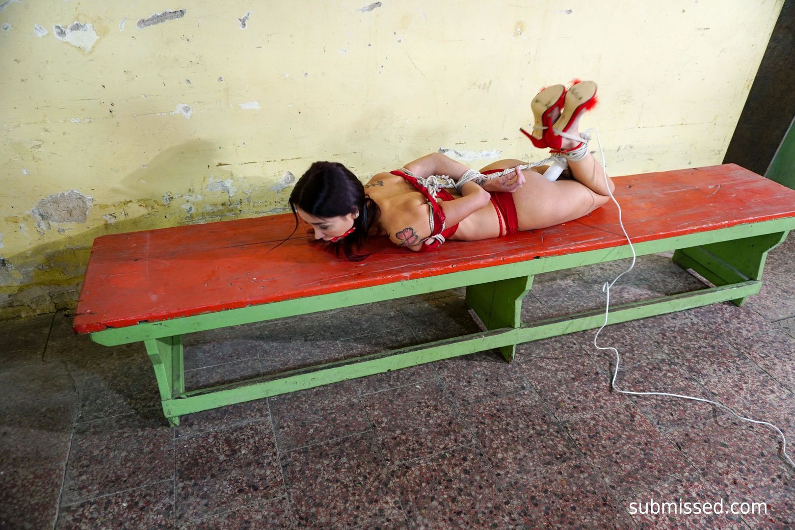 Barbara loves her hogtied punishment