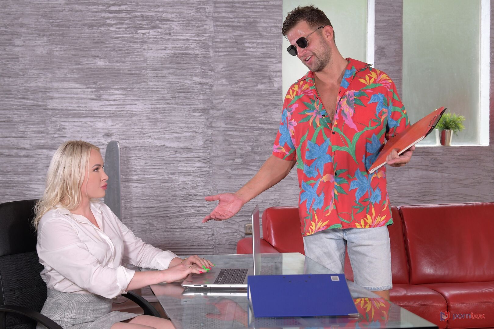 Office DP with Cheating Blonde Secretary Lola Taylor and 3 Colleagues GP2053