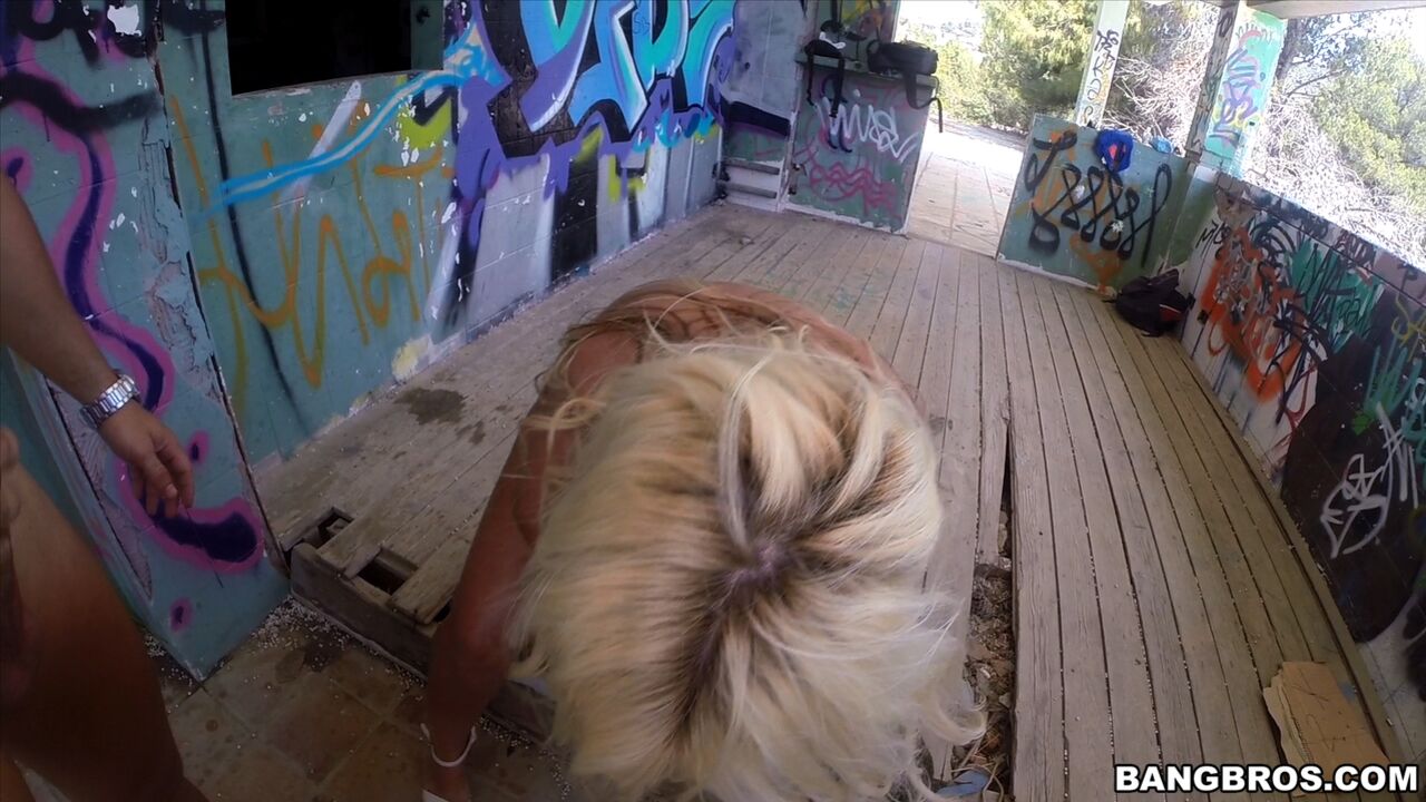 Blondie Fesser gets a public creampie