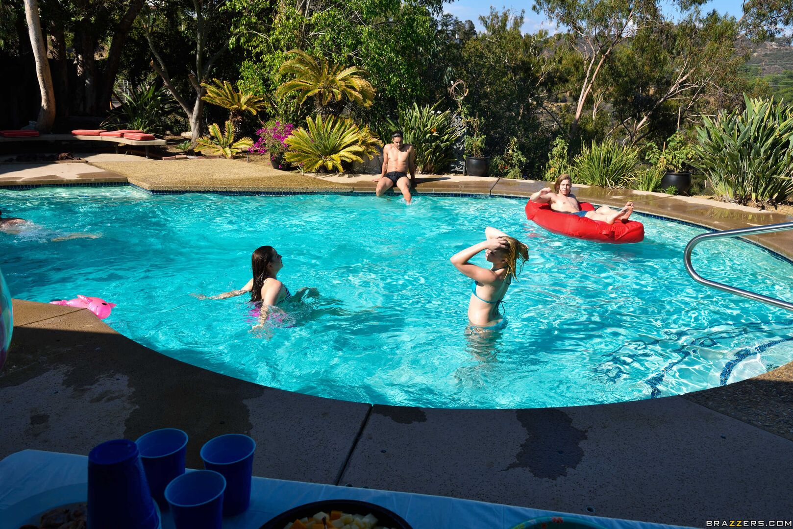 Milf Crashes Pool Party