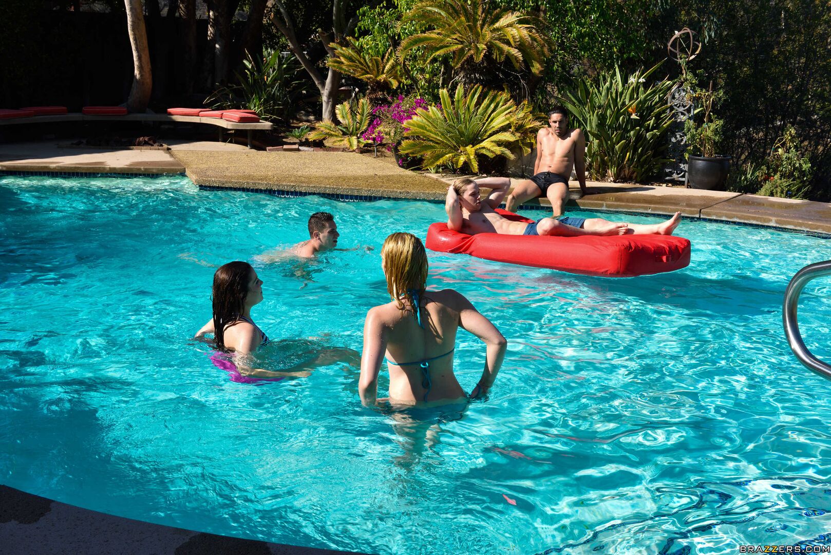 Milf Crashes Pool Party