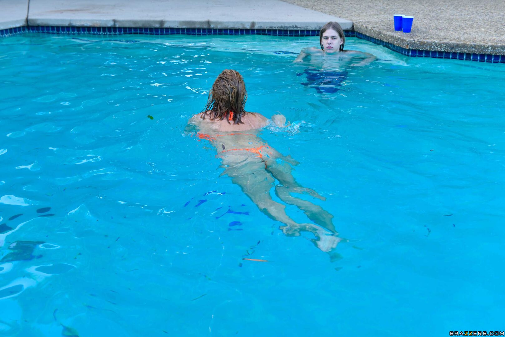 Milf Crashes Pool Party