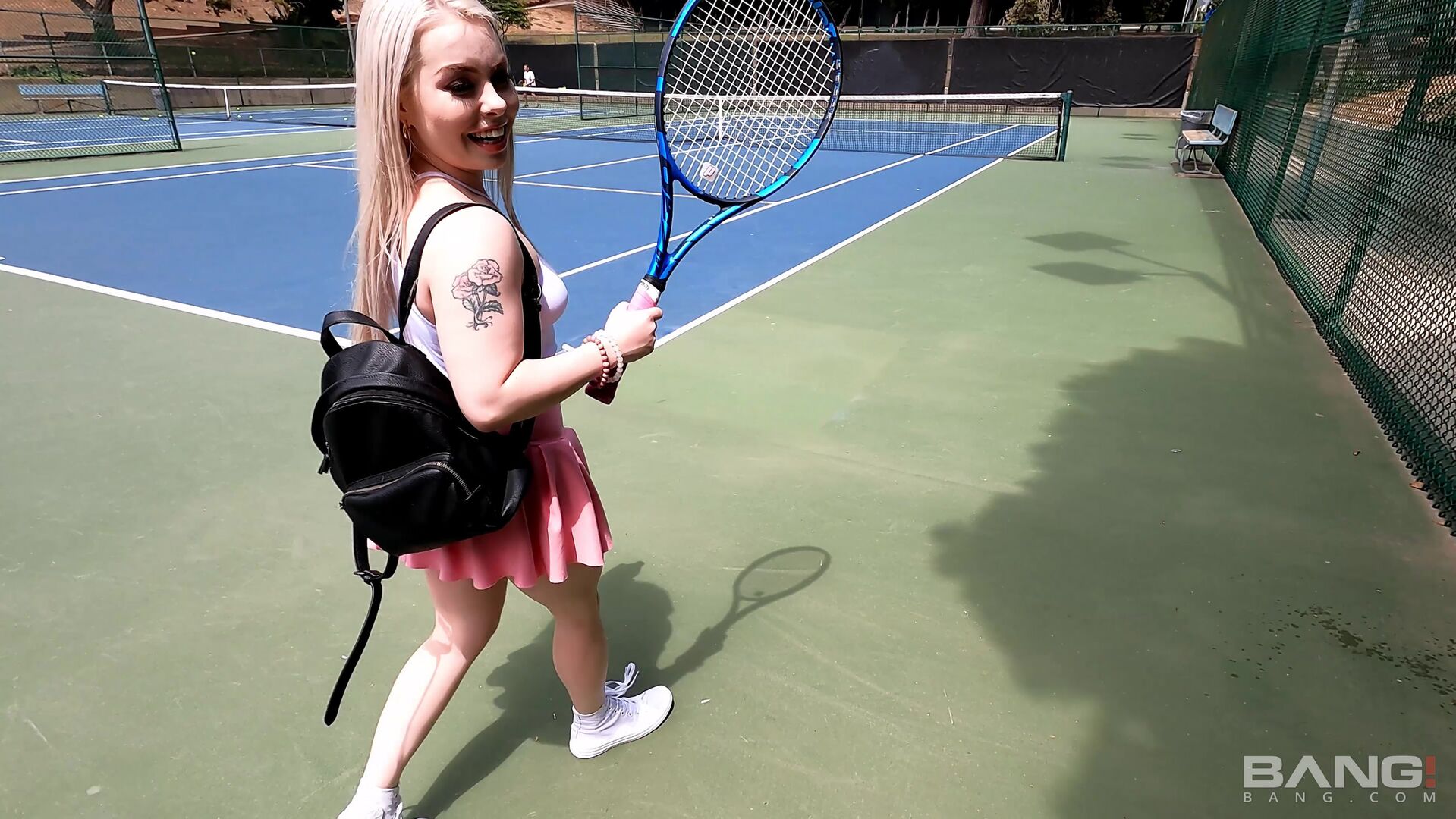 Haley Spades Goes Buckwild At A Public Tennis Court